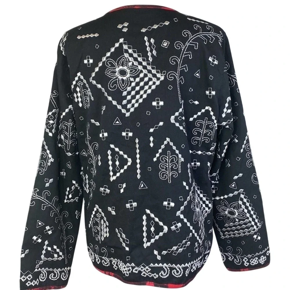 Indie Boho Artsy Cardigan Folk Grunge Lightweight Jacket LARGE Open Front